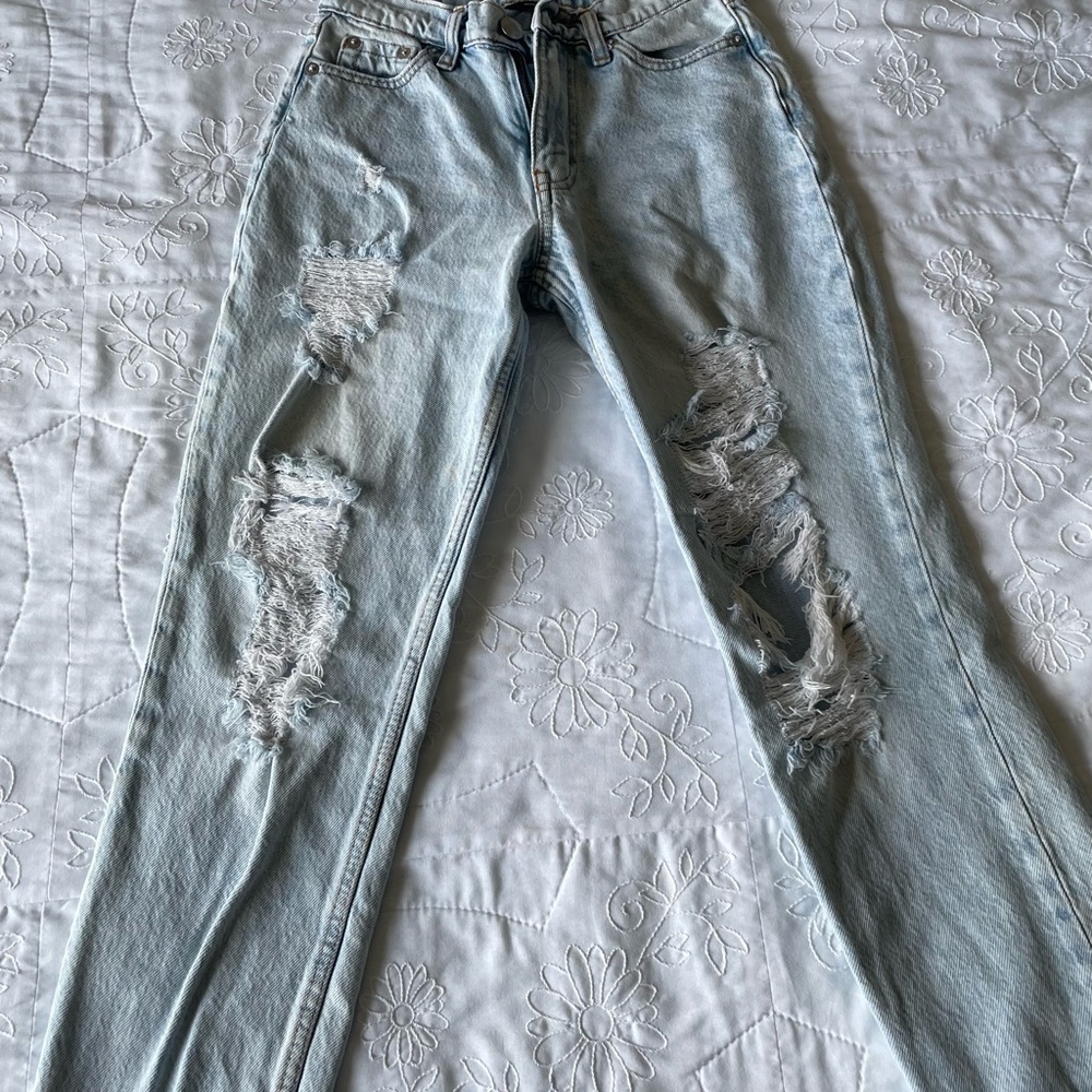 Aeropostale Blue Mom Jeans Distressed Vintage